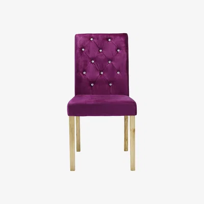 The Range Paris Velvet Diamante Chairs (Set Of 2) - Purple