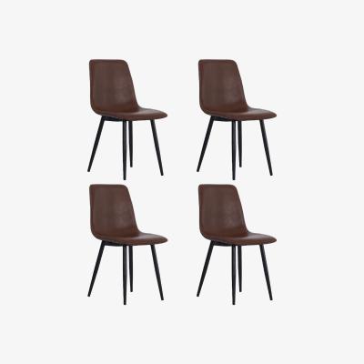 The Range Leather Dining Chair Set Of 4 - Brown
