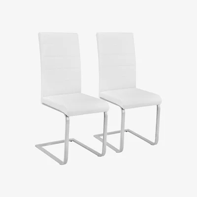 The Range Cantilevered Dining Chairs  Set Of 2 - White