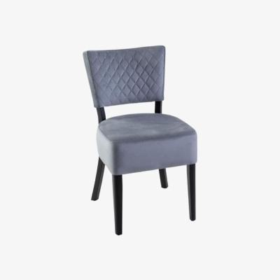 The Range Grey Velvet Crisscross Front Set of 2 Dining Chair with Black Legs - Grey