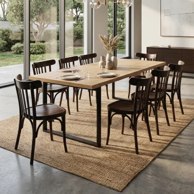 The Range Pair of Bentwood Slat Back Dining Chair - Wenge