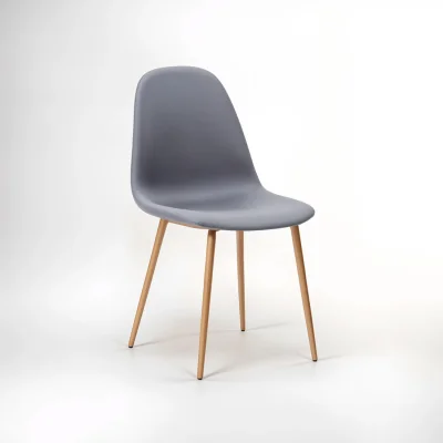 The Range Salford Grey Fabric Dining Chair With Wood Effect Legs - Grey