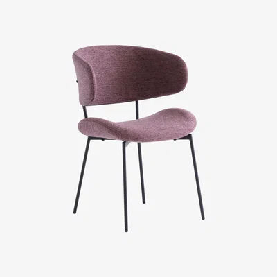The Range Dusty Rose Willow Fabric Dining Chair - Red