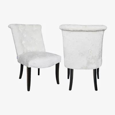 The Range Crushed Velvet Dining Chair Sets of 2 - White