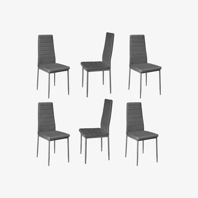 The Range PU Leather Dining Chair Set of 6 - Grey