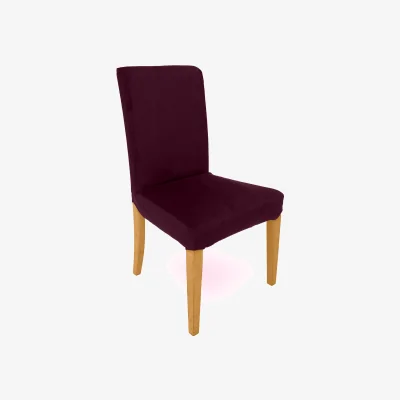 The Range Velvet Dining Chair Covers Slipcover Removable Seat Protector - Aubergine