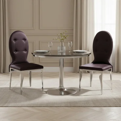 The Range Silk Dining Purple Chair With Stainless Steel Legs - Purple