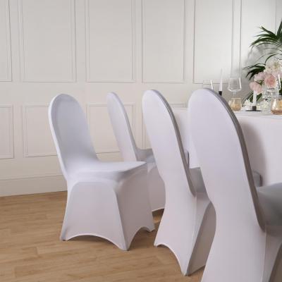 The Range OHS Elastic Stretch High Back Wedding Banquet Dining Chair Protector Cover - White