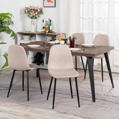 The Range Charlton  Slub Fabric Dining Chair - Beige