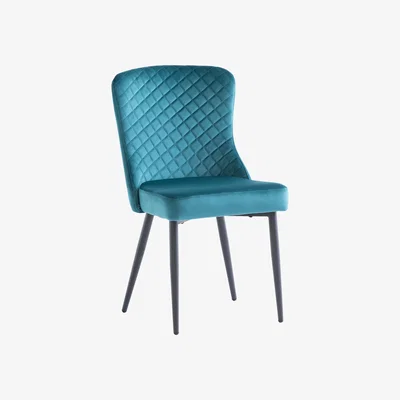 The Range Peacock Hadley Velvet Dining Chair - Teal