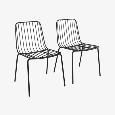 The Range Caden wire dining chair in 2 pieces - Black