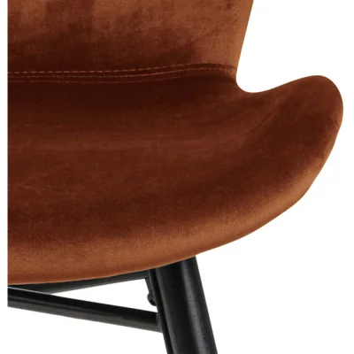 The Range Set of 2 Acorn Copper Velvet-Effect Upholstered Dining Chairs with Matt Black Legs - Copper