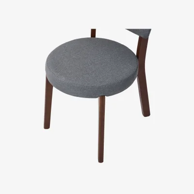 The Range Set of 2 Upholstered Dining Chairs with Wooden Frames - Grey