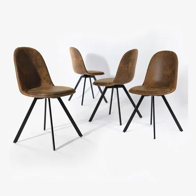 The Range Sunflower Set of 4 Dining Chair - Vintage Brown