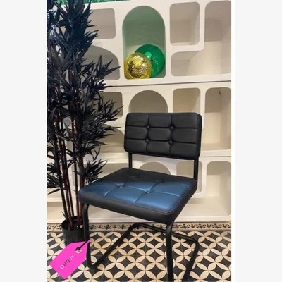 Rockett St George Black Faux Leather Dining Chair - SAMPLE