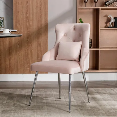 The Range Upholstered Button Pattern Dining Chair - Pink