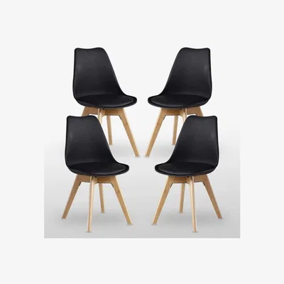 The Range Lorenzo Padded Dining Chair Set of 4 - Black