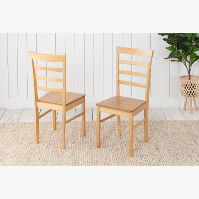 The Range Pair of Upton Ladder Back Chairs - Oak