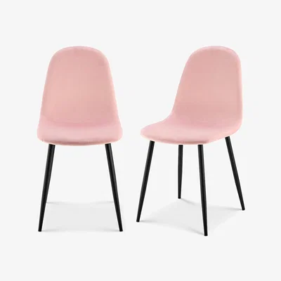 The Range Ron Velvet Dining Chair - Pink / 2