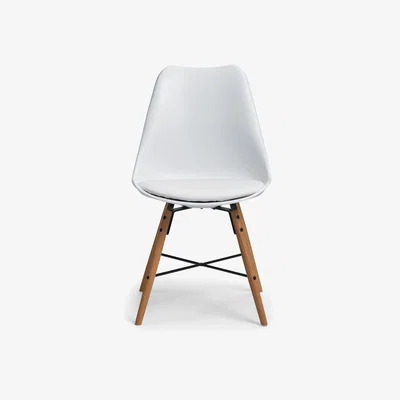 The Range Set Of 2 Kari Chairs White Seat With Oak Legs - White/Oak