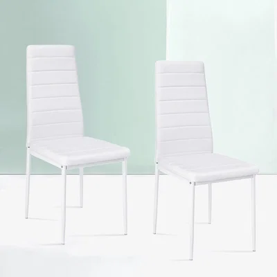 The Range PU Leather Dining Chair Set of 2 - White