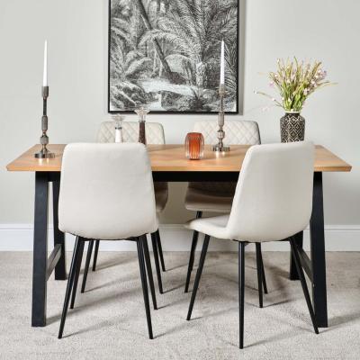 The Range Bromley 160  4 Ripley Dining Chairs - Chalk