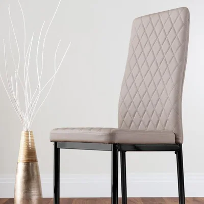 The Range 4x Milan Dining Chairs (Black Leg) - Cappuccino