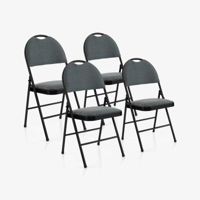 The Range Double Hinged Fabric Dining Chair Set of 4 - Grey