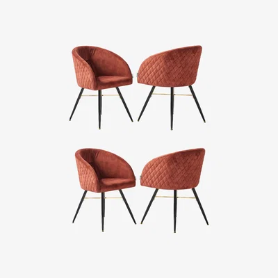 The Range VittorioLUX Dining Chairs Set of 4 - Red