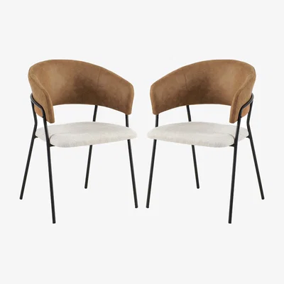 The Range Modern Set of 4 Dining Chairs - Warm Brown
