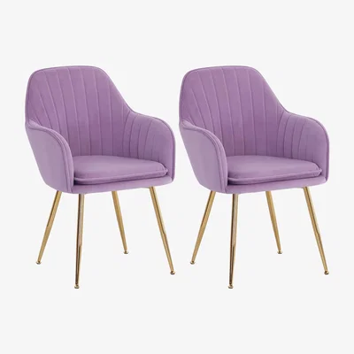 The Range Dining Accent Chair Set Of 2 - Purple