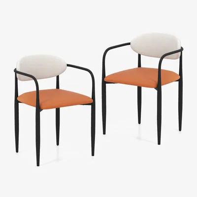 The Range Costway Set of 2 Modern Dining Chairs  - Orange