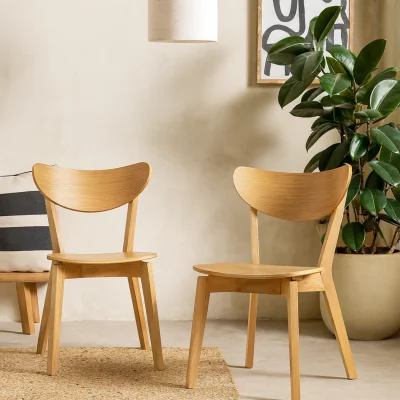 The Range Saffron Natural Oak-Effect Dining Chairs Set of 2 - Natural