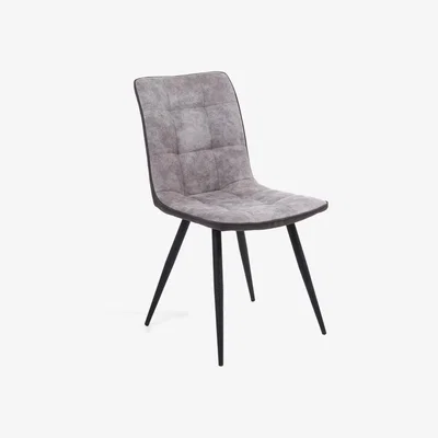 The Range Pair of Rodeo Suede Effect Light Grey Dining Chairs - Light Grey