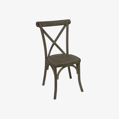 The Range Cross Back Dining Chair With Rustic Elegance - Brown