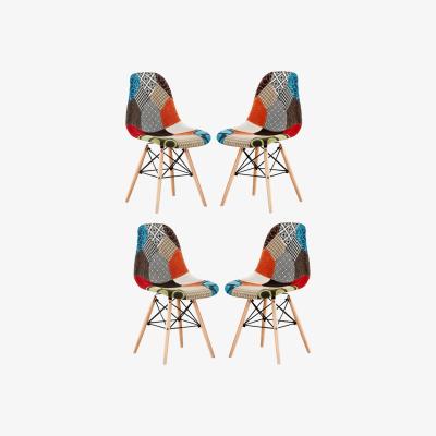 The Range Moda Patchwork Eiffel Chair, Set of 4 - Multi-coloured