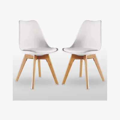 The Range Lorenzo Padded Dining Chair Set of 2 - White