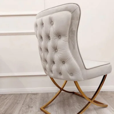 The Range Sole 4 Crossed Legged Dining Chairs - White