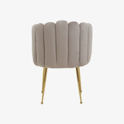 The Range Bari Mink Velvet Scalloped Dining Chair - Brown