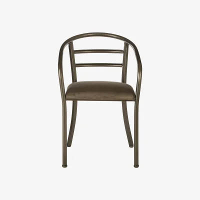 The Range New Foundry Curved Dining Chair - Brown