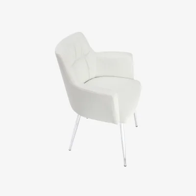 The Range Merrik White Leather Effect Dining Chair - White