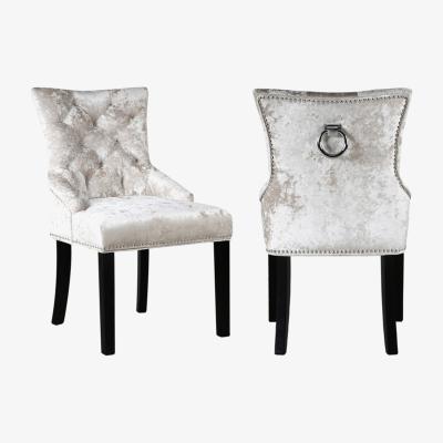 The Range 2 Crush Velvet Dining Chairs Set - Silver