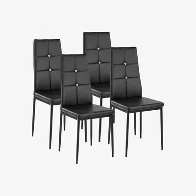 The Range Dining Chairs With Rhinestones  Set Of 4 - Black