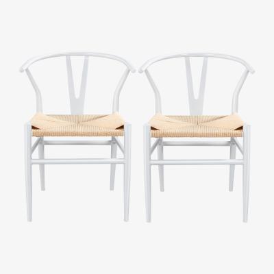 The Range Set of 2 Metal Dining Chair - White