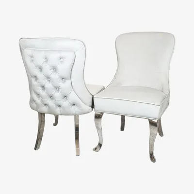 The Range Sole 4 Straight Leg Dining Chairs - White