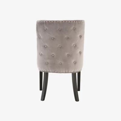 The Range Regents Park Grey Velvet With Tufted Back Dining Chair - Grey