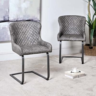 The Range Industrial Cantilever Dining Chair - Grey