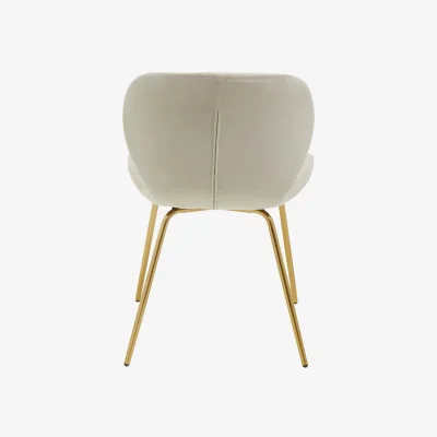 The Range Warton Mink Velvet Dining Chair - Gold