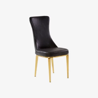 The Range Forli Black Dining Chair - Black, Gold