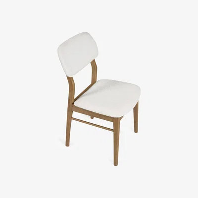 The Range Theia Set of 2 Boucle Upholstered Dining Chairs - White